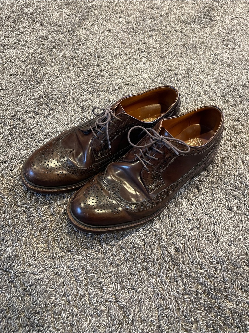 J. Crew Dark Brown Leather Wingtip Oxfords
